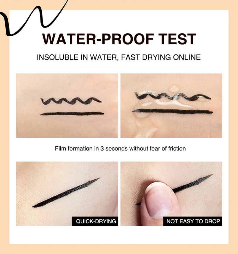 O.TWO.O  delineador selo preto líquido delineador caneta à prova dwaterproof água rápido seco double-ended eye liner lápis maquiagem para cosméticos femininos