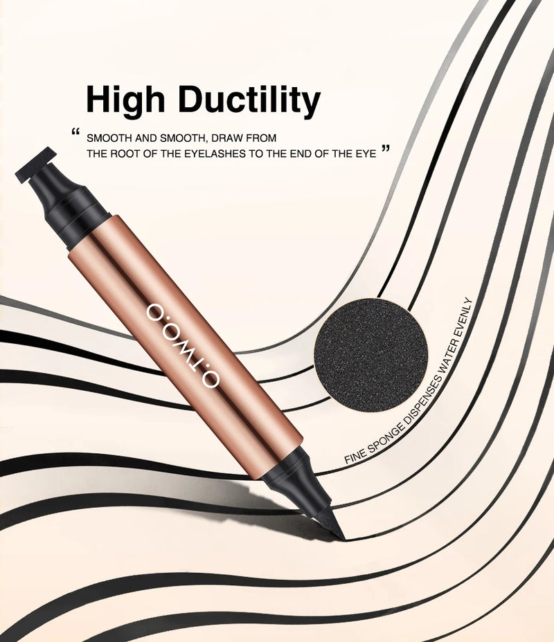 O.TWO.O  delineador selo preto líquido delineador caneta à prova dwaterproof água rápido seco double-ended eye liner lápis maquiagem para cosméticos femininos