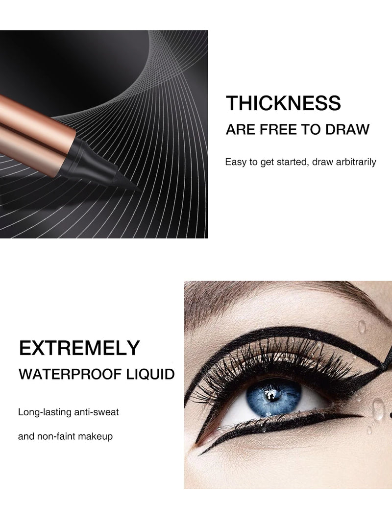 O.TWO.O  delineador selo preto líquido delineador caneta à prova dwaterproof água rápido seco double-ended eye liner lápis maquiagem para cosméticos femininos