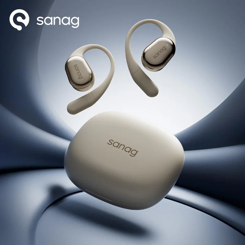 Sanag C16S Bluetooth 5.4 Fones de ouvido sem fio Open Ear OWS Fones de ouvido HiFi Sound Headset APP Controle TWS Fones de ouvido 8 horas de reprodução